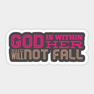 God is Within Her Christian Quote Design Gift Sticker